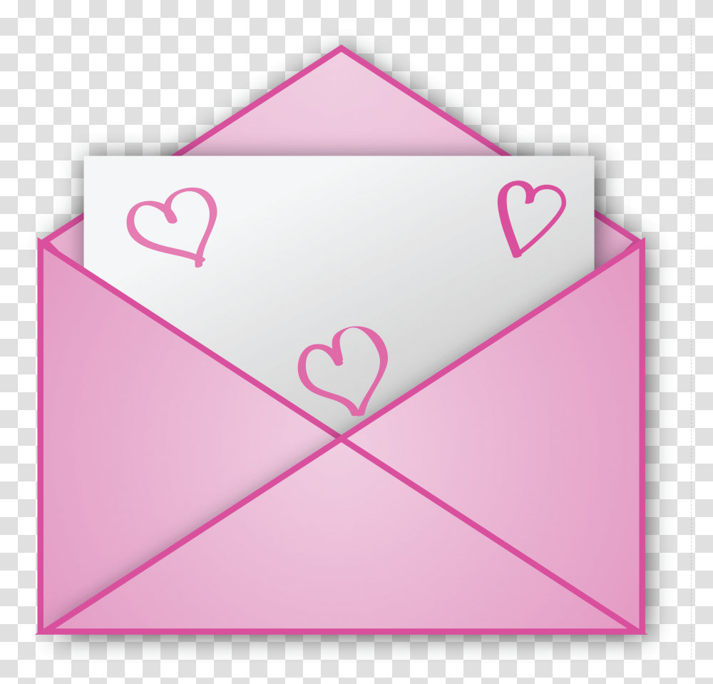 Download Pink Heart Picture Letter Valentine Free Valentine Letter Transparent Png