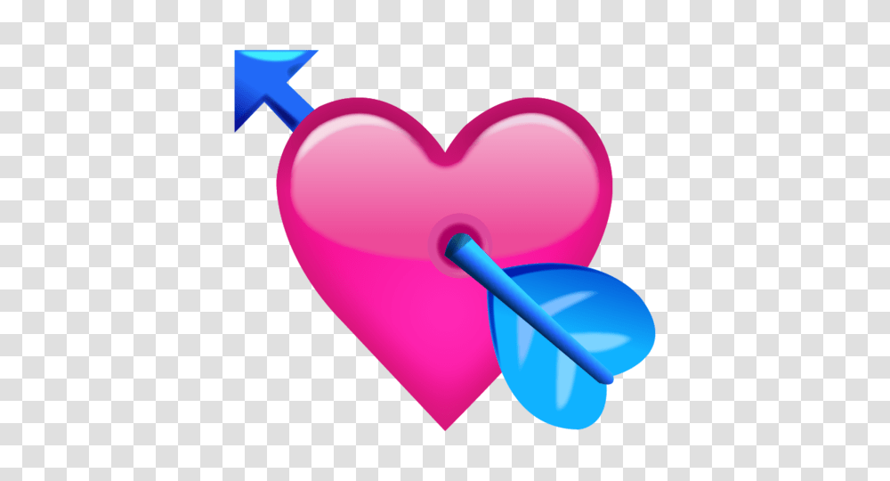 Download Pink Heart With Arrow Emoji Icon Hearts Symbols, Balloon, Food, Pillow, Cushion Transparent Png