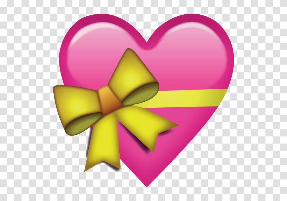 Download Pink Heart With Ribbon Emoji Icon Emoji Island, Tie, Accessories, Accessory, Balloon Transparent Png