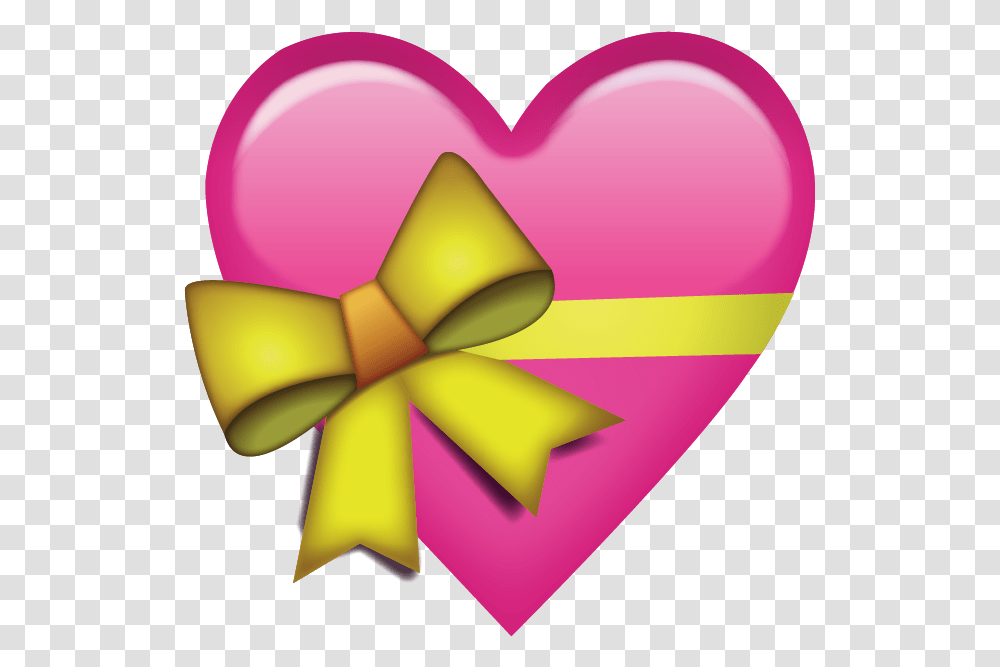 Download Pink Heart With Ribbon Emoji Ribbon Heart Emoji, Tie, Accessories, Accessory, Lamp Transparent Png