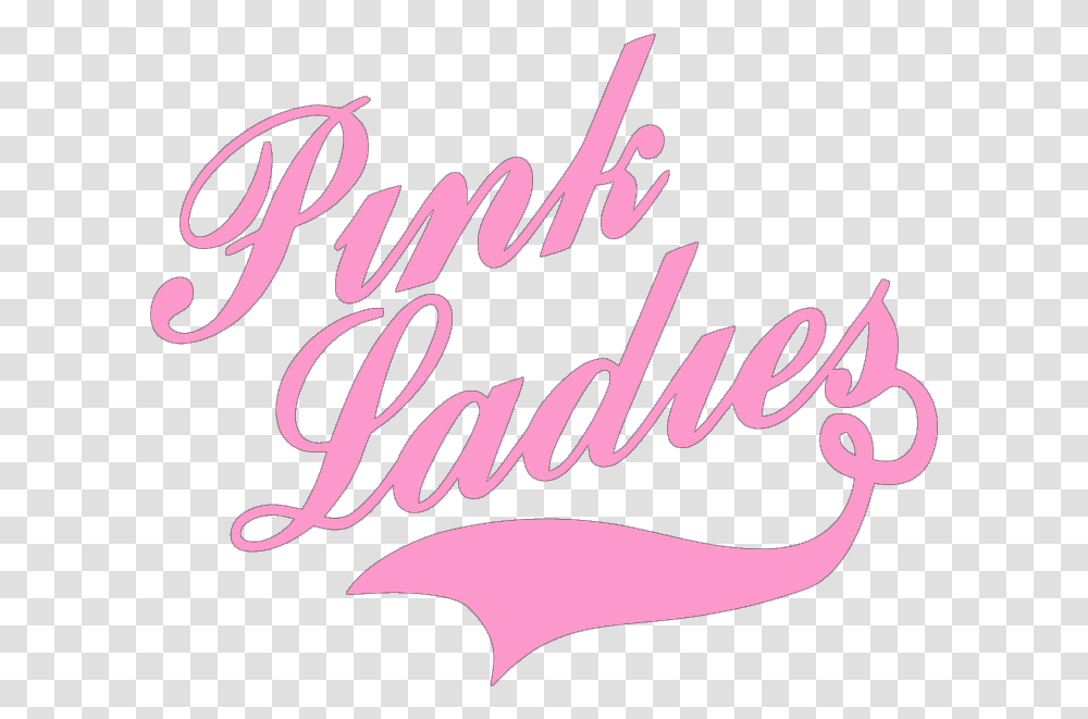 Download Pink Ladies Grease Logo Pink Ladies, Text, Handwriting, Calligraphy, Poster Transparent Png