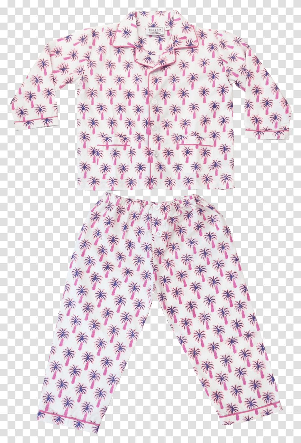 Download Pink Palm Tree Kids Pyjamas Pajamas, Clothing, Apparel, Sleeve, Blouse Transparent Png