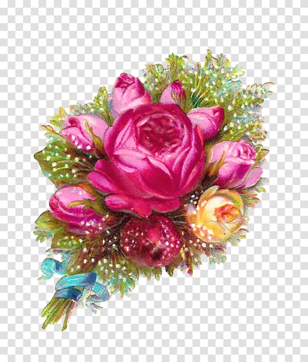 Download Pink Roses Flowers Bouquet, Pattern, Floral Design, Graphics, Art Transparent Png