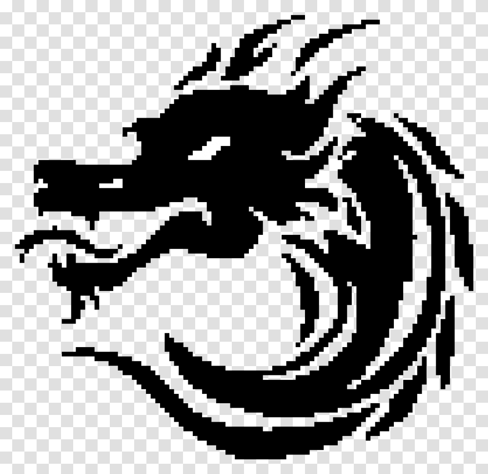 Download Pixel Art Black Chinese Dragon Pixel Art, Gray Transparent Png