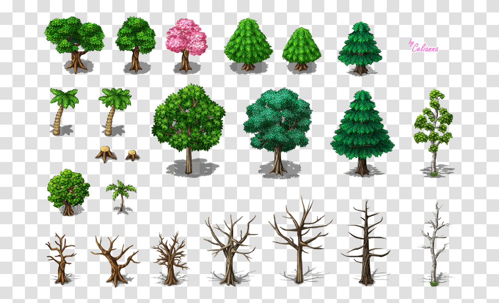 Download Pixel Art Pine Tree Clipart Tree Pine Clip Pine Tree Pixel Art, Plant, Vegetation, Vase, Jar Transparent Png