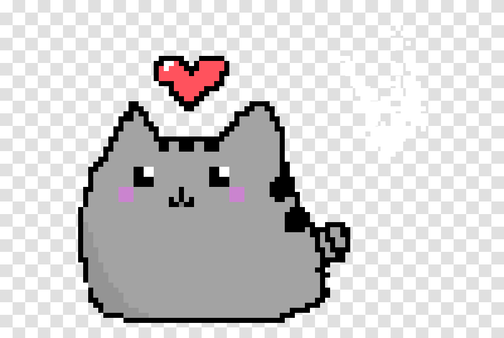 Download Pixel Art Pusheen <3 Pixel Cat With Heart Full Cat Pixel, Cross, Symbol, Text Transparent Png