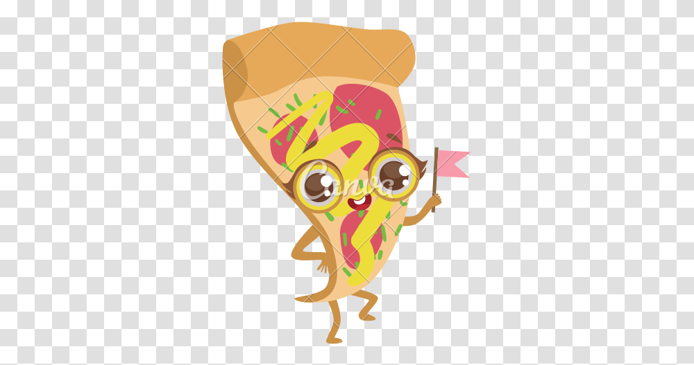 Download Pizza Slice Cartoon Cute Anime Food Image Food Cartoon No Background Cute, Face, Poster Transparent Png