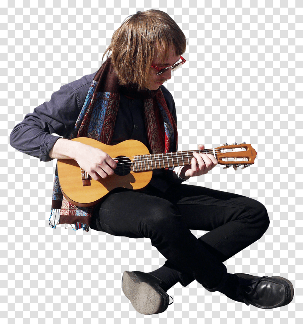 Download Playing Sitting Image For Free People Play Guitar, Person, Human, Leisure Activities, Musical Instrument Transparent Png