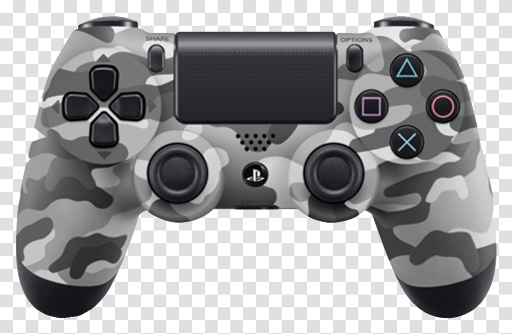 Download Playstation All Gamecube Xbox Game Controller Video Dualshock 4 Camo Grey, Gun, Weapon, Weaponry, Joystick Transparent Png