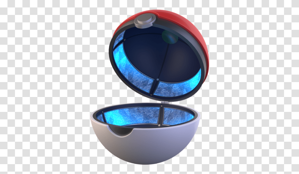 Download Pokeball Image Open Pokemon Ball, Tub, Helmet, Clothing, Bowl Transparent Png