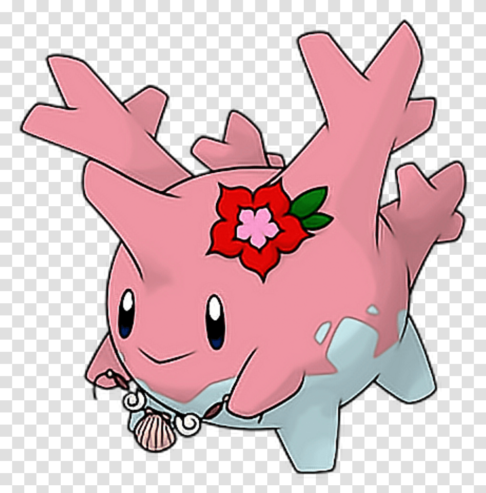 Download Pokemon Corsola Pink Cute Freetoedit Water And Water And Rock Type Pokemon, Piggy Bank, Mammal, Animal Transparent Png