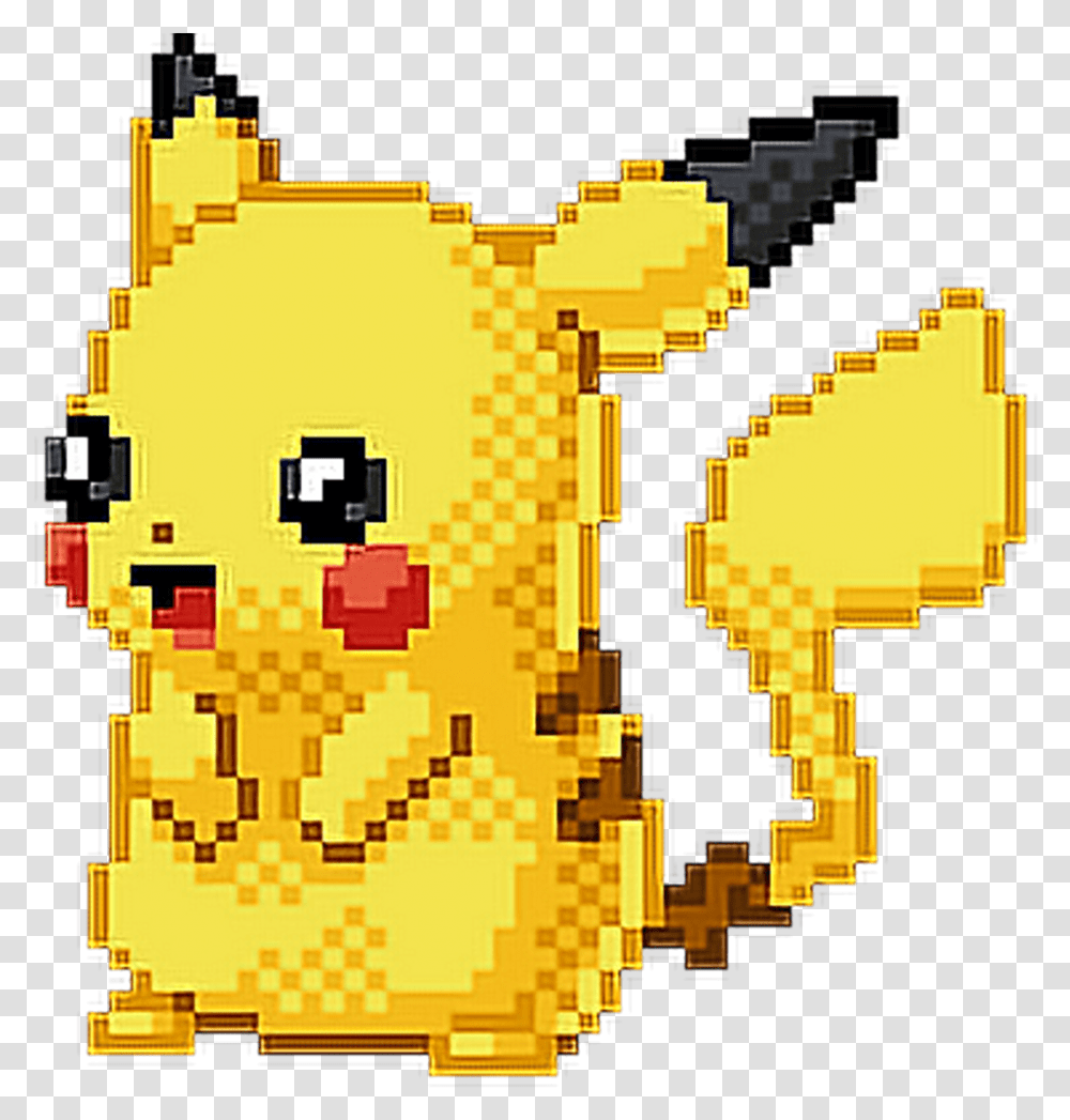Download Pokemon Pikachu Pixel Art Pixelated Cute Pikachu Profile Picture Gif, Animal, Pac Man, Bee, Insect Transparent Png