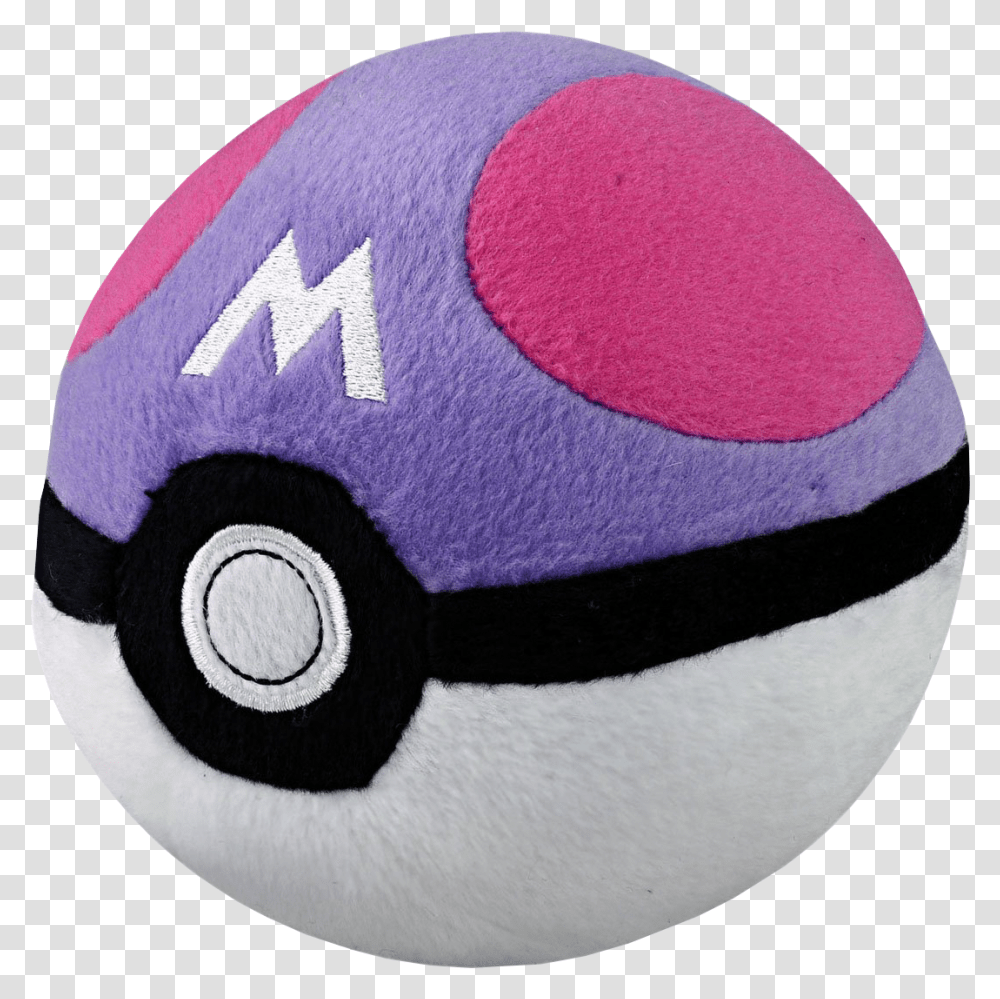 Download Pokemon Soft Poke Ball Master Ball Full Size Master Ball Plush, Sphere, Baseball Cap, Hat, Clothing Transparent Png