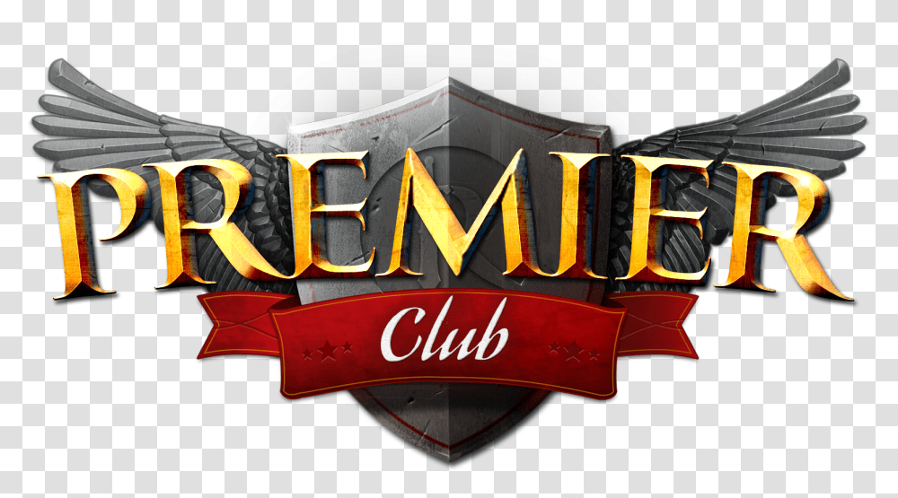 Download Premier Club Logo Runescape Premier Club, Symbol, Trademark, Text, Light Transparent Png