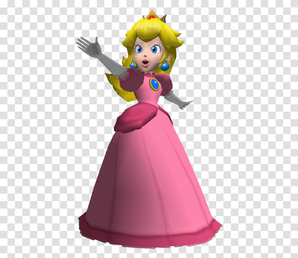 Download Princess Peach Background, Doll, Toy, Figurine, Dress Transparent Png