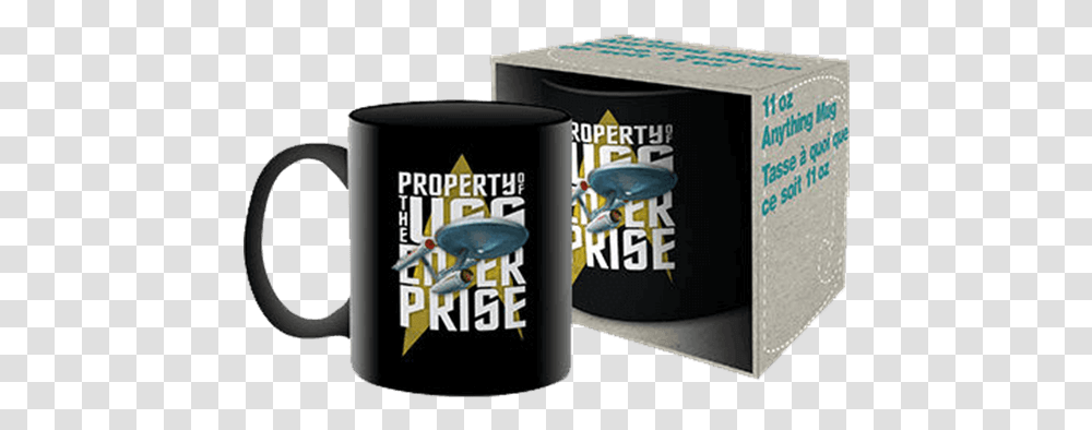 Download Property Of Uss Enterprise Mug Star Trek Mug, Coffee Cup, Box, Tin, Can Transparent Png
