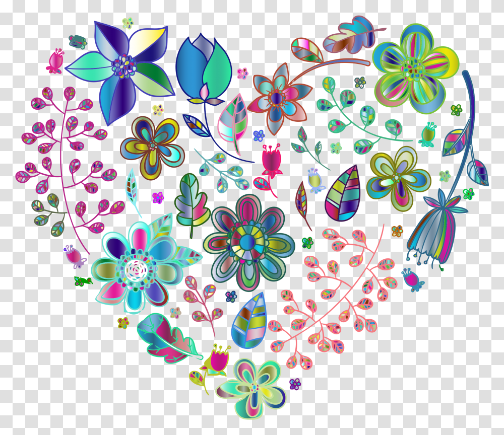 Download Psychedelic Lotus Flower Enhanced Icons Background Flower Heart, Graphics, Floral Design, Pattern, Chandelier Transparent Png