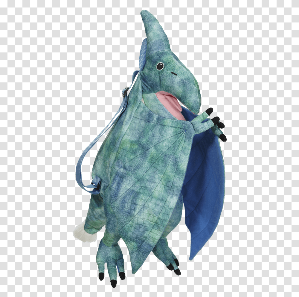 Download Pterodactyl Image With Backpack, Blanket, Clothing, Person, Animal Transparent Png