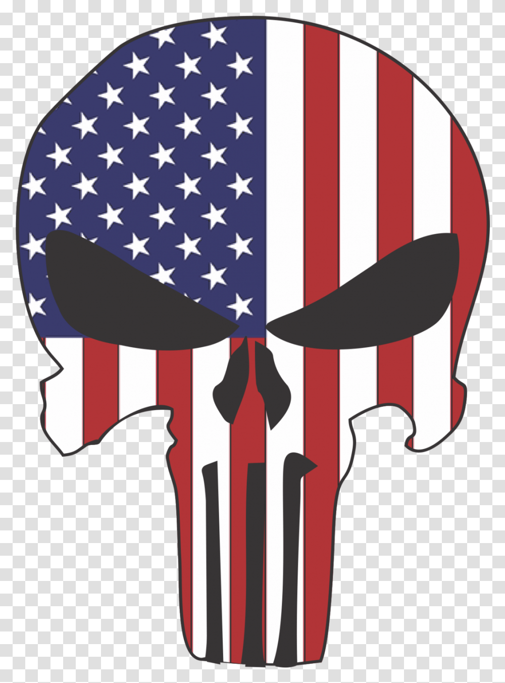 Download Punisher Skull Usa Flag Thin Blue Line Punisher American Flag Punisher Skull, Symbol, Cutlery, Label, Text Transparent Png