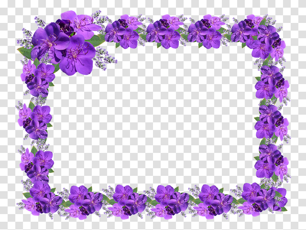 Download Purple Border Moldura Lilas Em Image With Love Video Frame, Plant, Flower, Blossom, Floral Design Transparent Png