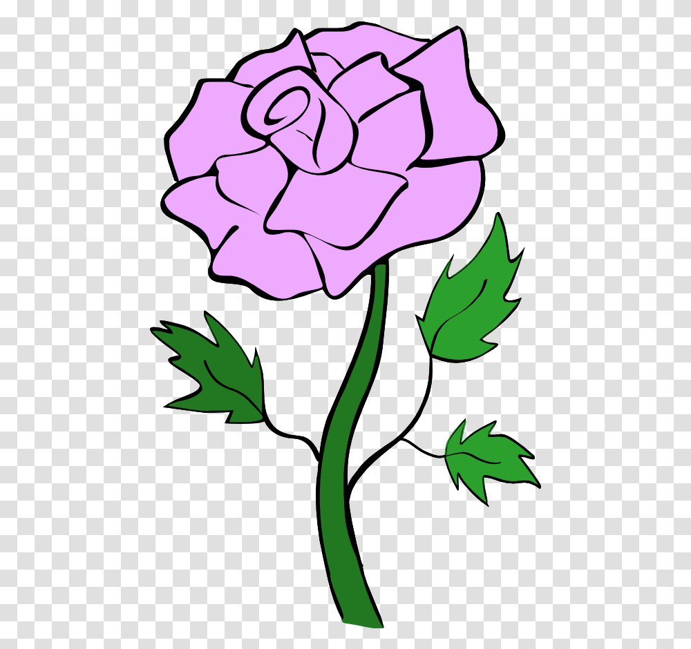 Download Purple Rose Clip Art Rosa Clipart Full Size Outline Black And White Rose Clipart, Plant, Leaf, Flower, Blossom Transparent Png