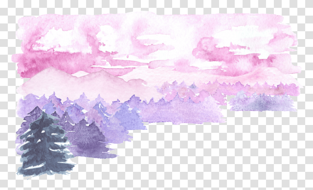 Download Purple Watercolor Illustration Watercolor Paint, Nature, Outdoors, Art, Weather Transparent Png