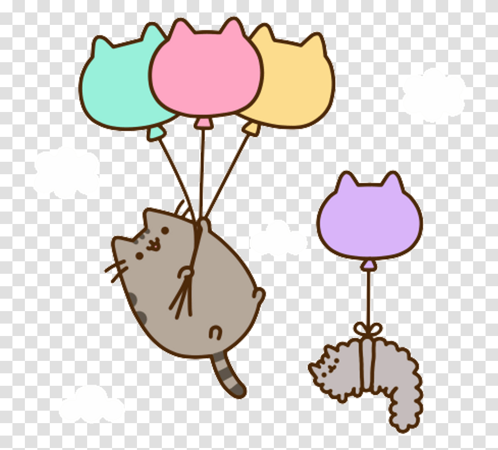 Download Pusheen Cat Aesthetic Kawaii Anime Art Sticker Pusheen Cat And Stormy, Chandelier, Lamp, Jewelry, Accessories Transparent Png
