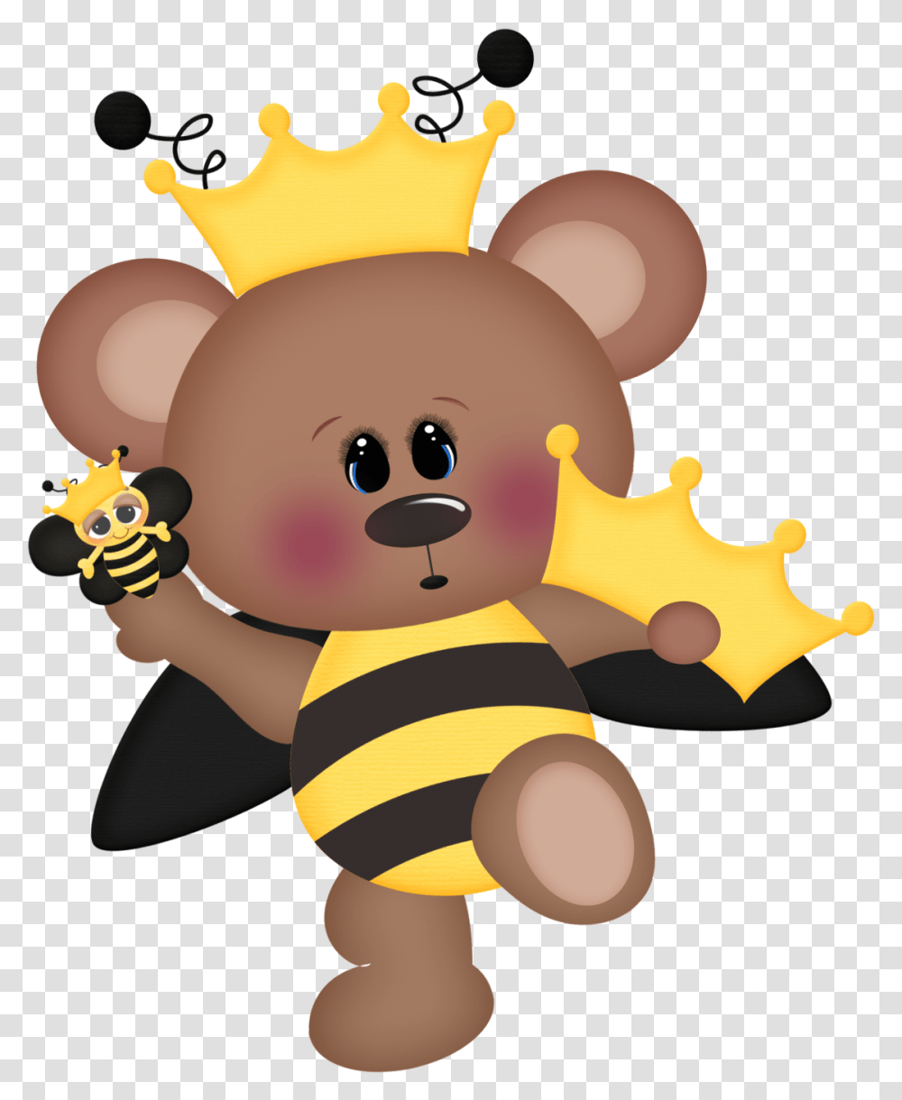 Download Queen Clipart Spelling Bee Bear And The Bee Bears Bees Clipart, Toy, Animal, Snowman, Winter Transparent Png