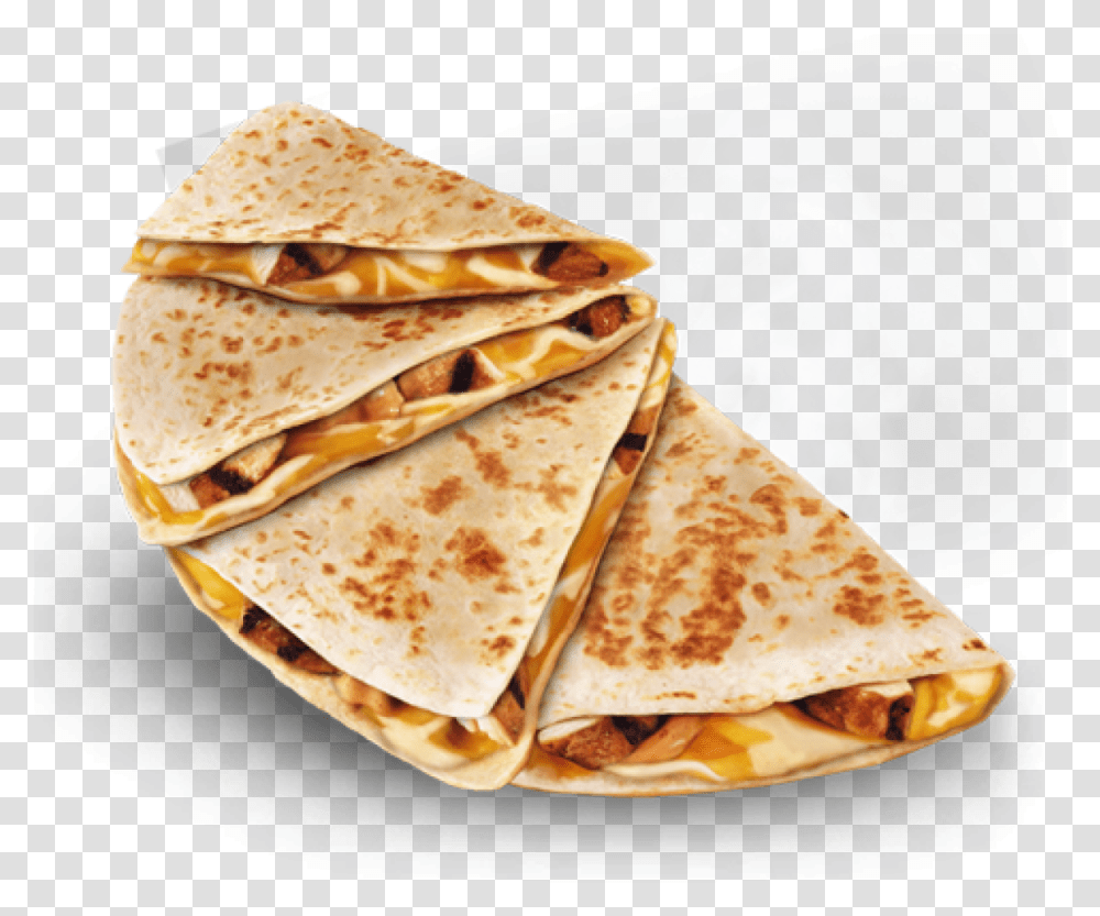 Download Quesadilla File Quesadilla De Pollo Taco Bell, Bread, Food, Burger, Pancake Transparent Png