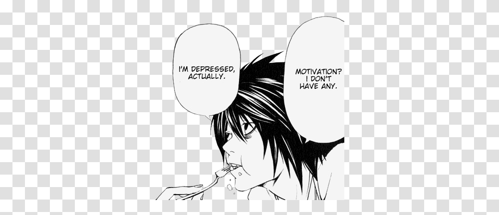 Download Quote Anime Manga L Death Note Light Death Note Lockscreen, Comics, Book, Person, Human Transparent Png