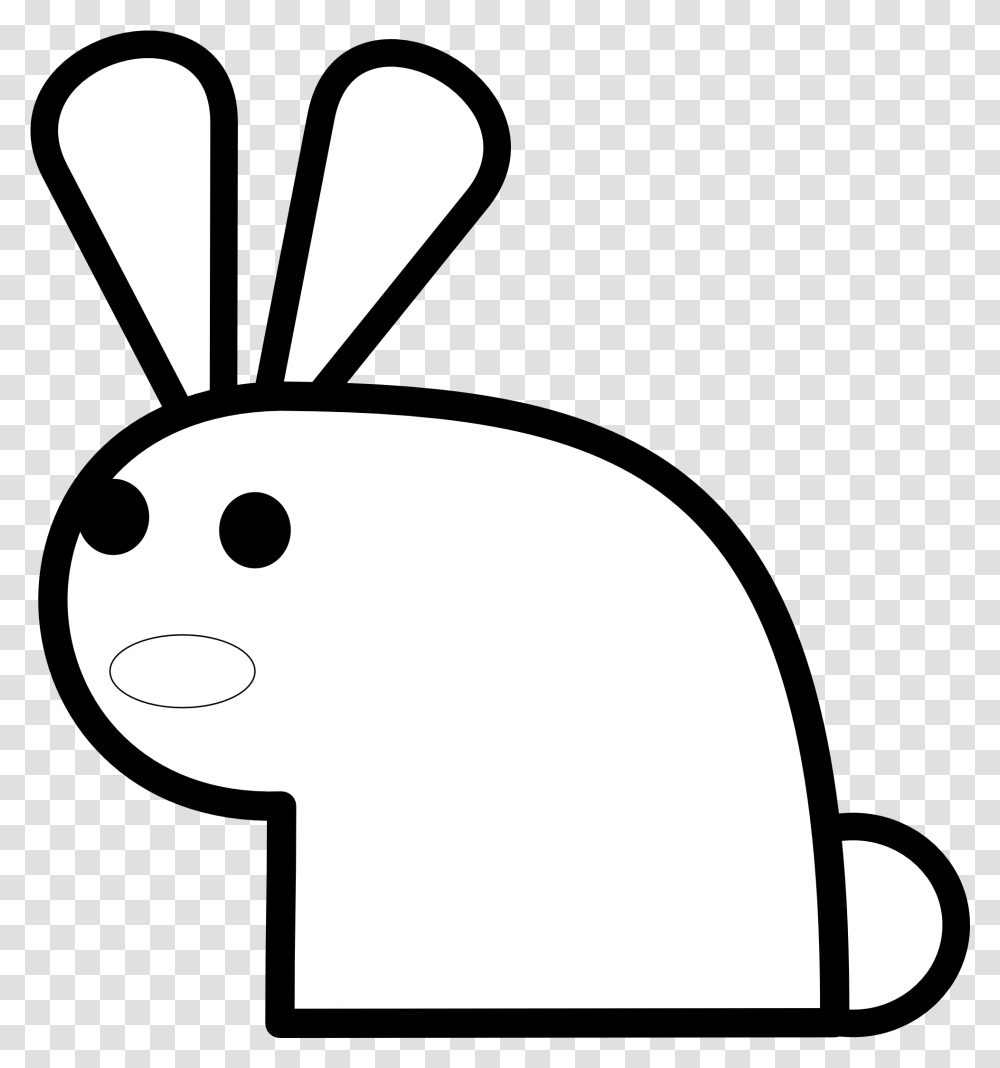 Download Rabbit Black And White Bunny Rabbit Clip Art, Stencil, Water, Face, Transportation Transparent Png