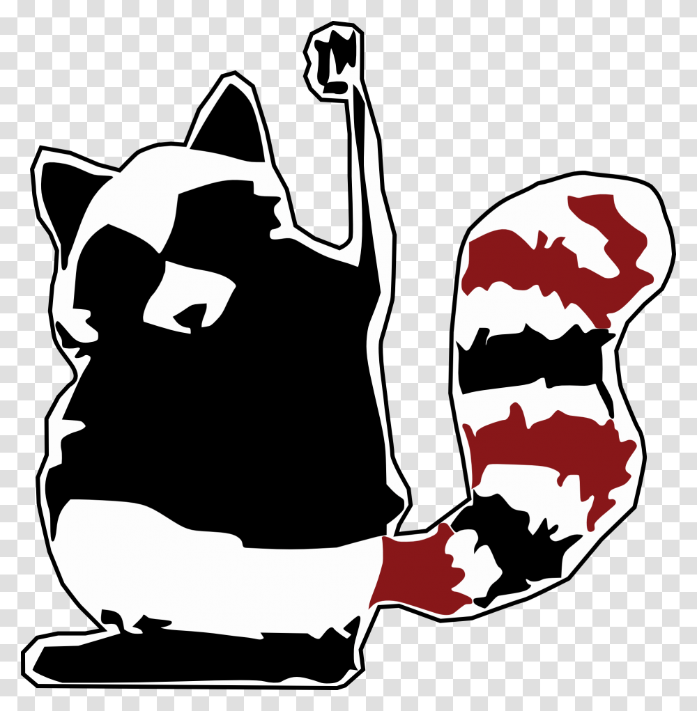 Download Raccoon Coon Racoon Animal Fighting Fist Racoon Rebel, Stencil, Person, Label, Text Transparent Png