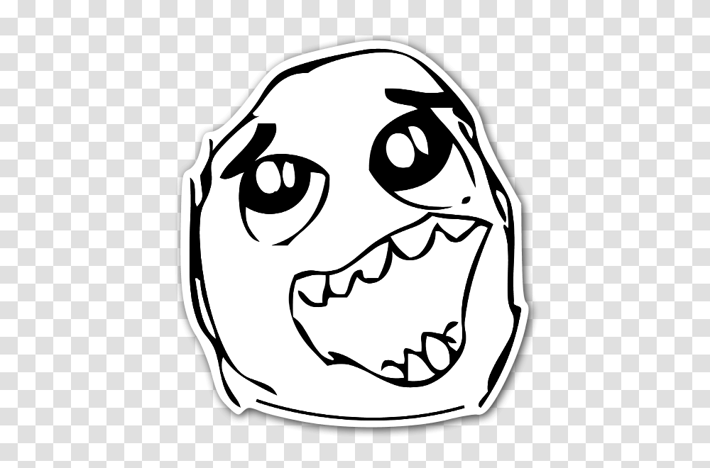 Download Rage Face Happy Daaah Sticker Happy Face Meme, Drawing, Art, Doodle, Stencil Transparent Png