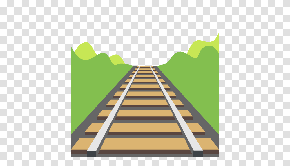 Download Railway Emoji Clipart Rail Transport Train Emoji Train, Transportation, Train Track, Staircase, Road Transparent Png