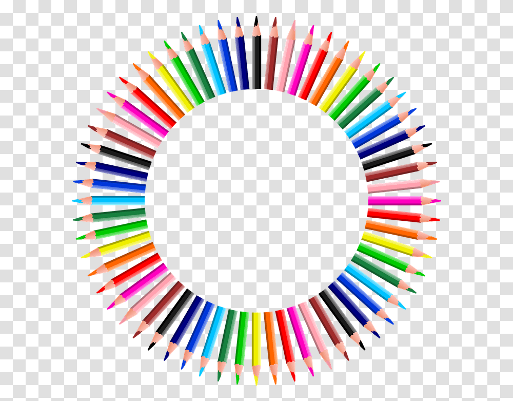 Download Rainbow Clipart Write Top Quality Art Supplies Pencils Circle, Brush, Tool, Crayon Transparent Png