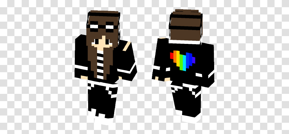 Download Rainbow Heart Minecraft Skin For Free Minecraft Skins Goth Girl, Graphics Transparent Png