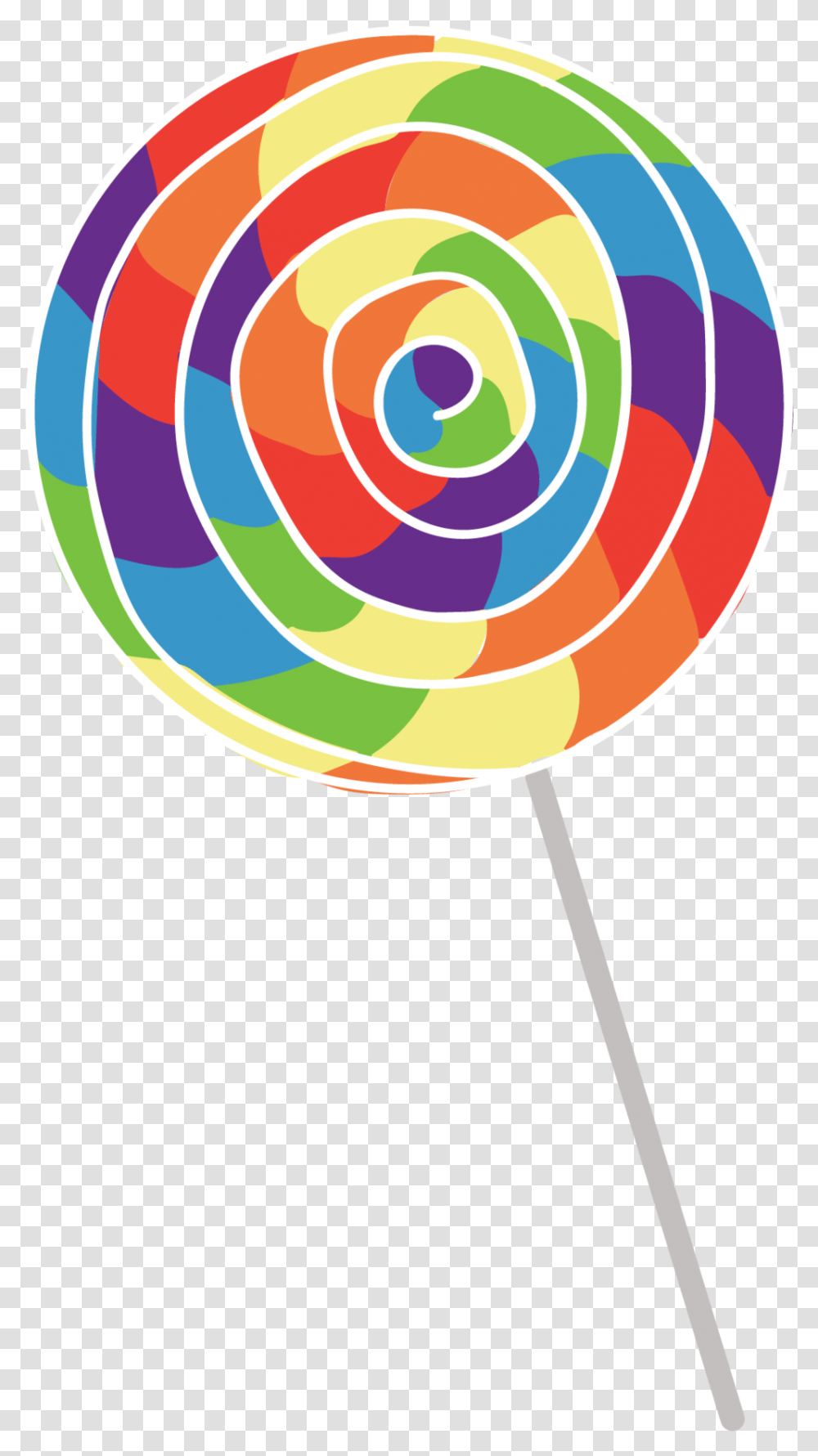 Download Rainbow Lollildpi Circle Image With No Rainbow Lollipop Clipart, Food, Candy, Sweets, Confectionery Transparent Png
