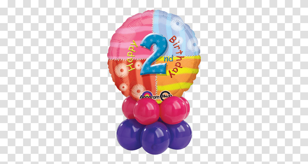 Download Rainbow Slice 2nd Bday Balloon Birthday Heart Birthday Princess Balloons, Birthday Cake, Dessert, Food, Number Transparent Png