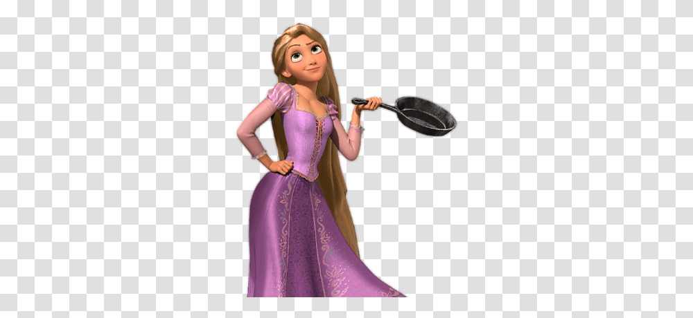 Download Rapunzel Free Rapunzel With Frying Pan, Doll, Toy, Person, Human Transparent Png