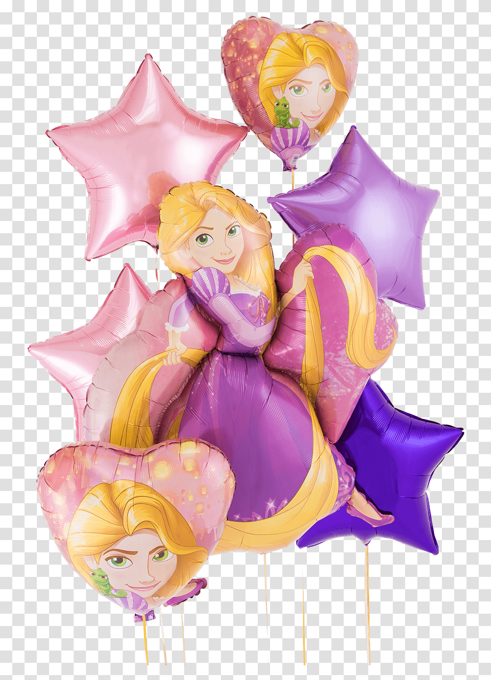 Download Rapunzel Heart Bunch Happy Rapunzel Birthday Illustration, Figurine, Doll, Toy, Barbie Transparent Png