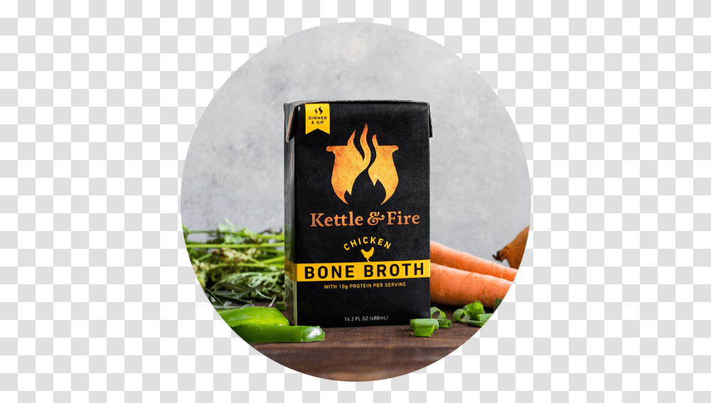 Download Real Food Resources Kettle And Fire Bone Broth Kettle Fire Chicken Bone Broth, Plant, Vegetable, Carrot, Symbol Transparent Png