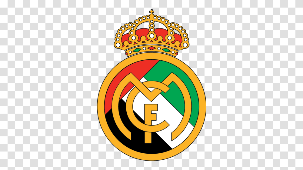 Download Real Madrid Uae Logo Do Real Madrid Image Real Madrid Spanish Football, Symbol, Trademark, Trophy, Poster Transparent Png