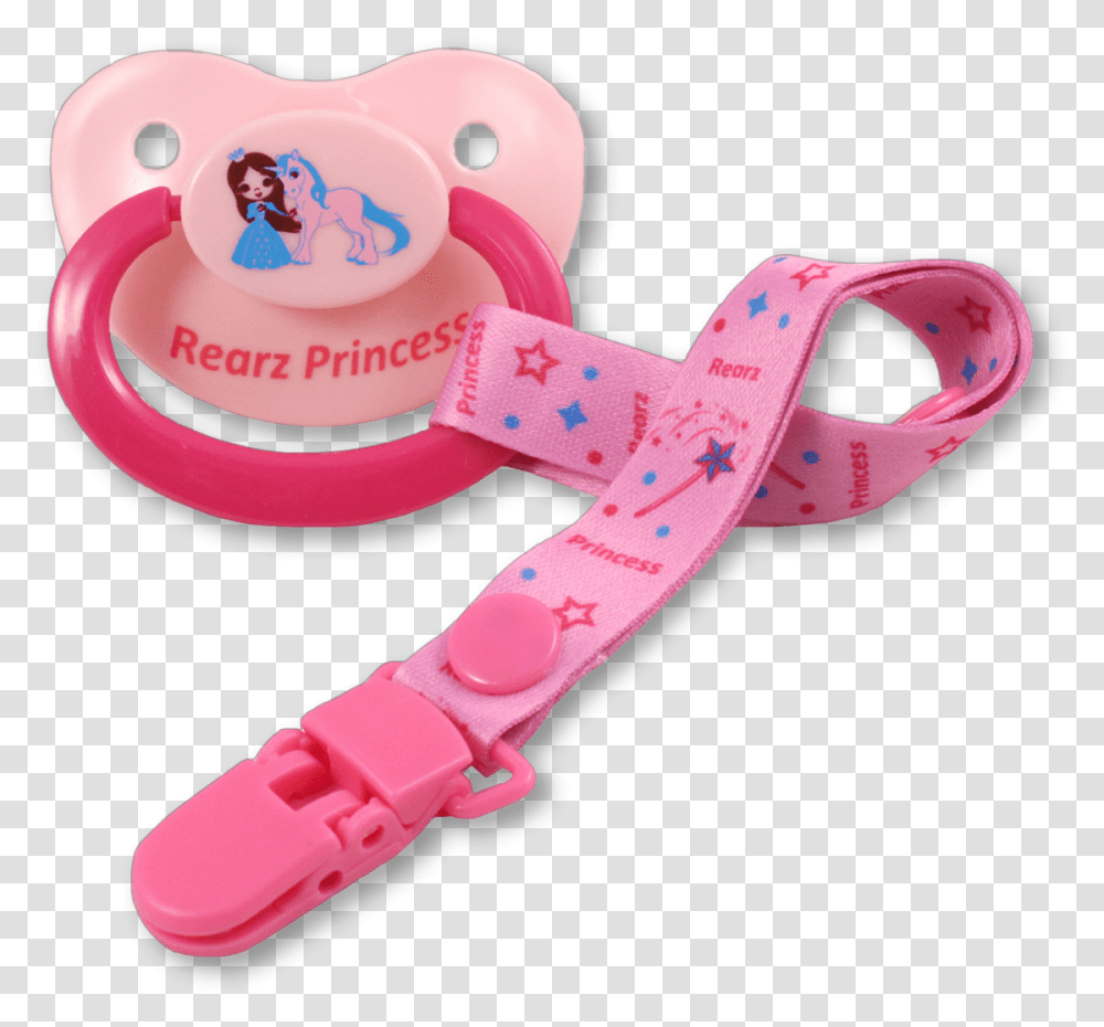 Download Rearz Princess Pink Pacifier Hd Pacifier, Toy, Strap, Leash Transparent Png