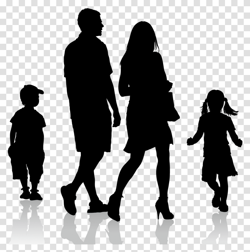 Download Recreation Silhouette Human Adult Behavior People Silhouette Walking, Crowd, Text, Architecture, Building Transparent Png