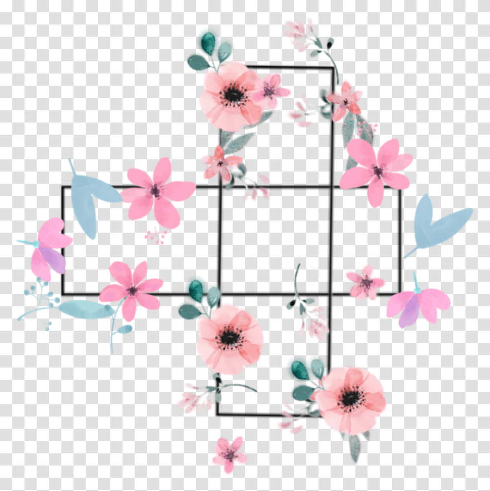Download Rectangle Flower Lineas Background Overlay Mountain Garland, Plant, Blossom, Hibiscus, Petal Transparent Png