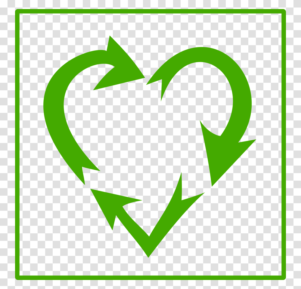 Download Recycle Heart Logo Clipart Recycling Symbol Logo Green, Trademark, Poster Transparent Png