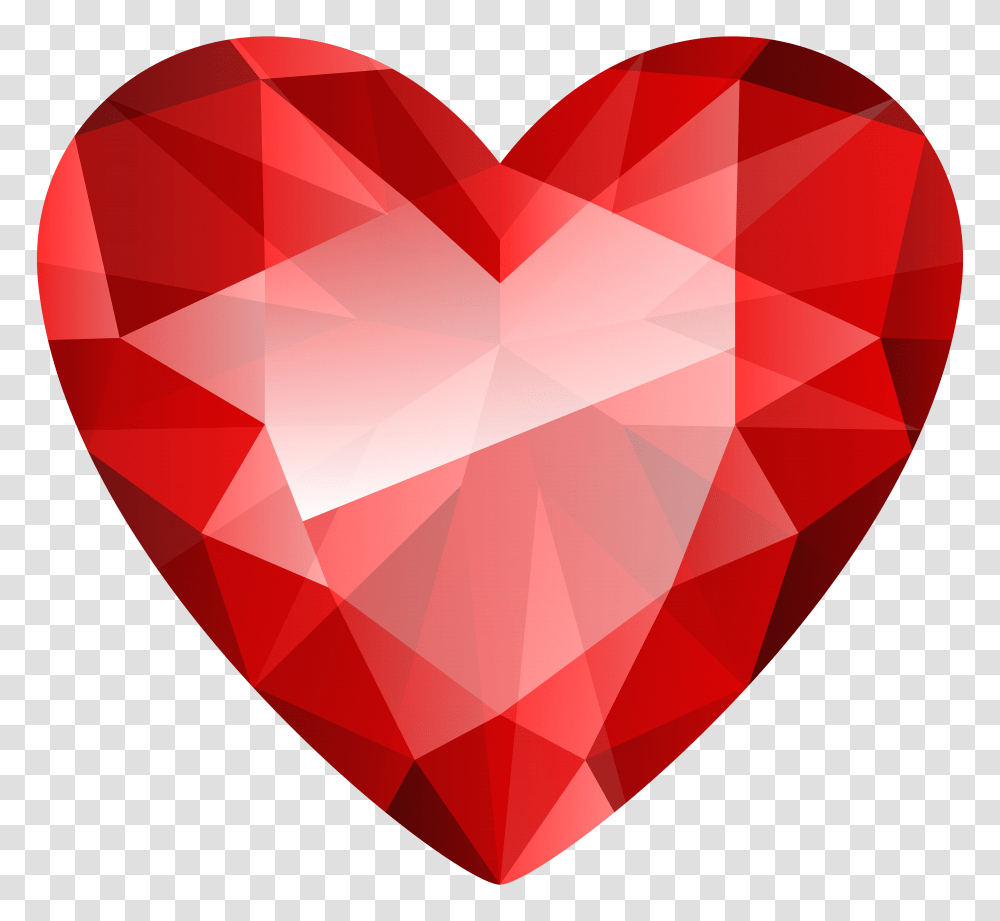 Download Red Diamond Heart Clipart Heart Diamond Clipart, Gemstone, Jewelry, Accessories, Accessory Transparent Png