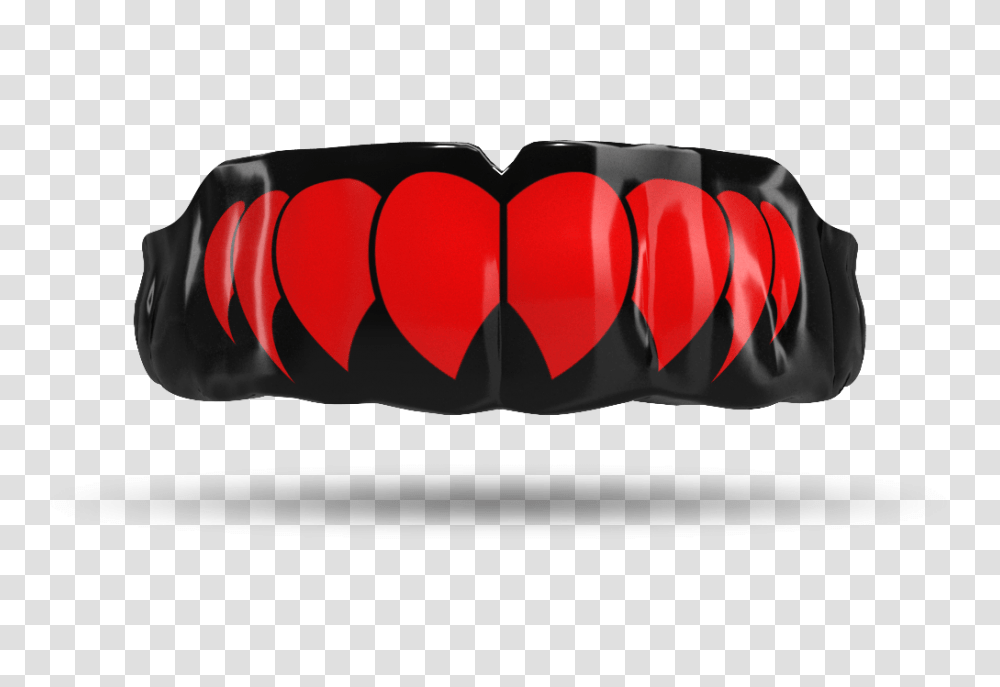 Download Red Fangs Red And Black Mouthgard, Pillow, Cushion, Symbol, Accessories Transparent Png