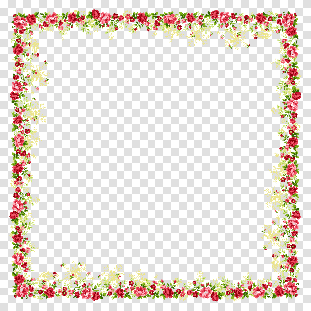 Download Red Flower Frame Clipart Flower Border Design Transparent Png
