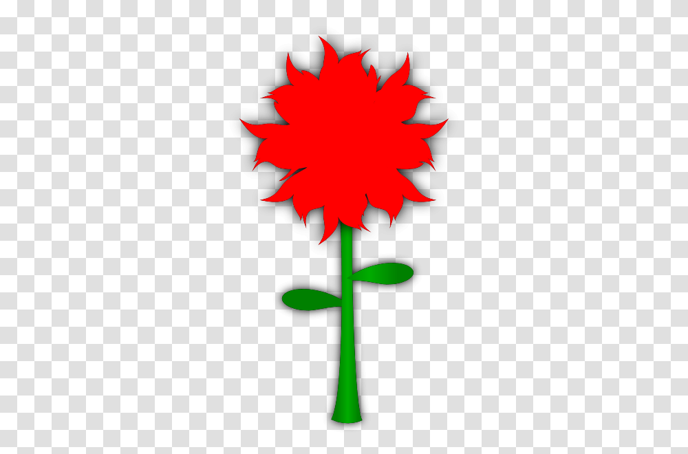 Download Red Flower With Stem Clipart, Plant, Cross, Blossom Transparent Png